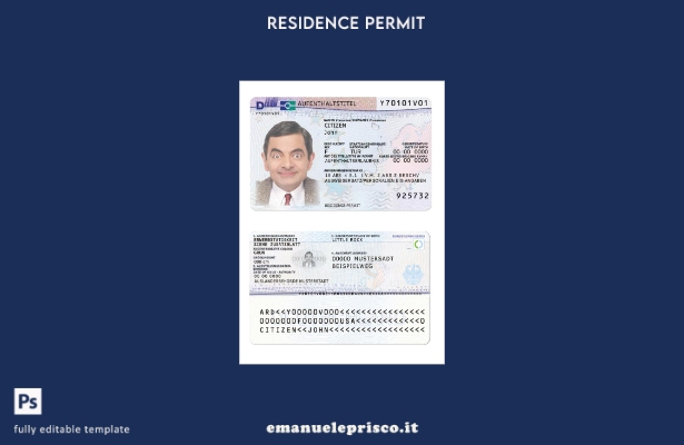 modello attuale del permesso di soggiorno in stile verificato in Germania